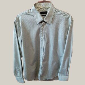 Zara Man Tailored Fit  Checkered Long Sleeve Cotton Shirt Black/White Size 16